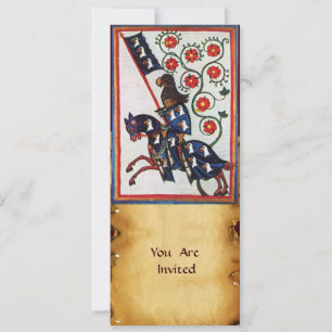 BLAUW KNIGHT OP HET MIDDELGROTE PARCHMENT VAN DE H KAART