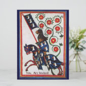 BLAUW KNIGHT OP HET MIDDELGROTE PARCHMENT VAN DE H KAART (Staand voorkant)