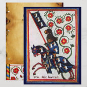 BLAUW KNIGHT OP HET MIDDELGROTE PARCHMENT VAN DE H KAART (Voorkant / Achterkant)