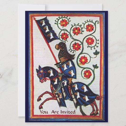 BLAUW KNIGHT OP HET MIDDELGROTE PARCHMENT VAN DE H KAART (Voorkant)