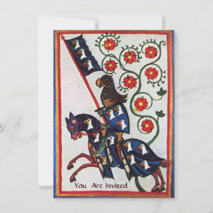 BLAUW KNIGHT OP HET MIDDELGROTE PARCHMENT VAN DE H KAART