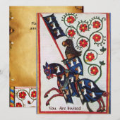 BLAUW KNIGHT OP HET MIDDELGROTE PARCHMENT VAN DE H KAART (Voorkant / Achterkant)