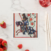 BLAUW KNIGHT OP HORSEBACK Medieval Miniatuur Servet (Insitu)