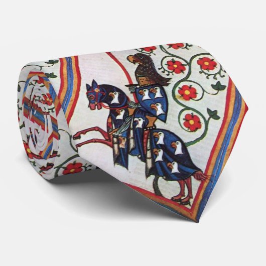 BLAUW KNIGHT OP HORSEBACK Medieval Miniatuur Stropdas (Opgerold)