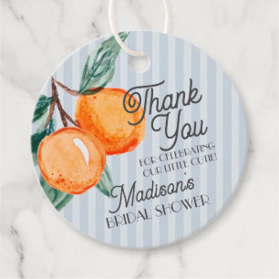 Blauw Knuffel Hoofd Pers Citrus Bruiloftsborrel Bedankjes Labels