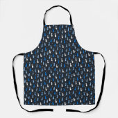 blauw knuffel kat patroon schort (Voorkant)