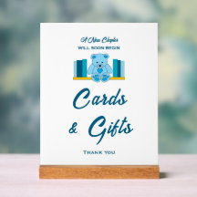 Blauw Knuffelbeer Baby Shower Kaarten & Cadeaus Bo