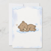 Blauw knuffelbeer babyshower uitnodiging Bewerkbaa (Achterkant)