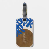Blauw Kobalt Abstract Blad Aangepaste Namen Paren Bagagelabel (Achterkant verticaal)