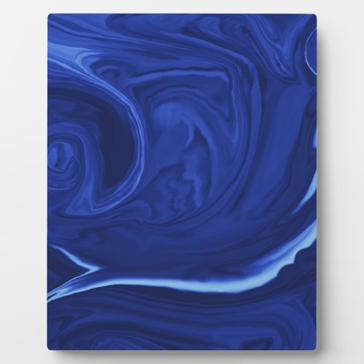 Blauw kobalt achtergrond Gestuct Handgemaakt Fotoplaat (Voorkant)