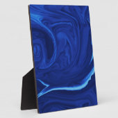 Blauw kobalt achtergrond Gestuct Handgemaakt Fotoplaat (Zijkant)