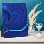 Blauw kobalt achtergrond Gestuct Handgemaakt Fotoplaat (Zijkant)