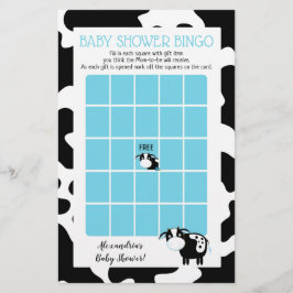 Blauw Koe Baby shower Bingo Game