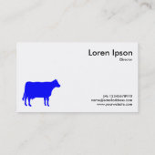 Blauw Koe symbool - wit Visitekaartje (Achterkant)
