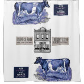 blauw koe wit douwergordijn douchegordijn (Voorkant)