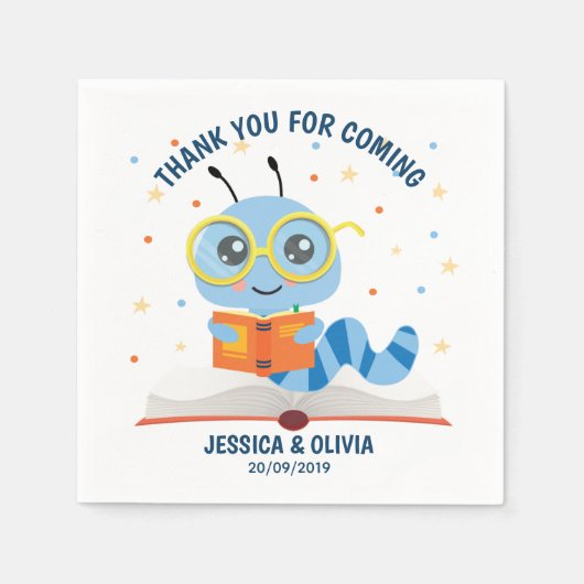 Blauw koekjesthema servet (Voorkant)