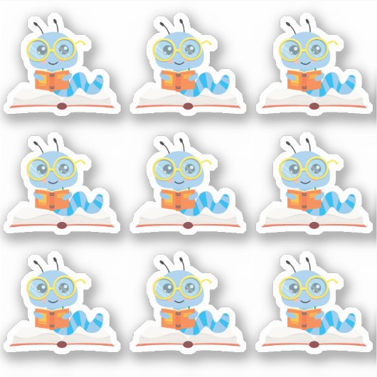 Blauw koekjesthema sticker (Voorkant)