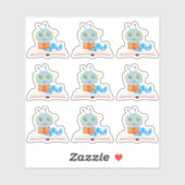 Blauw koekjesthema sticker (Vel)