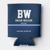 BLAUW koelbox voor aangepaste kleurenmonogram Blikjeskoeler (Voorkant)