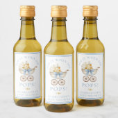 Blauw koets “Pop It When She Pops” label Wijn Etiket (Flessen)