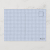 Blauw koket lint meisje verjaardagsfeest uitnodigi briefkaart (Achterkant)