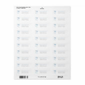 Blauw kokette lint retouradres etiket (Full Sheet)