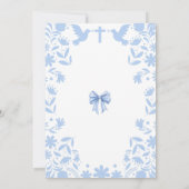 Blauw kokette Mexicaanse Talavera doopfeest Kaart (Achterkant)