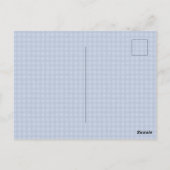 Blauw kokette strik meisje verjaardagsfeest uitnod briefkaart (Achterkant)