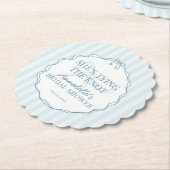 Blauw kokette strik pastel bruids-shower brunch kartonnen onderzetters (Gekanteld)