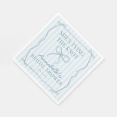 Blauw kokette strik pastel bruidsfeest tafeldecora servet (Hoek)