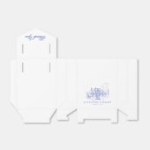 Blauw koloniaal huis/herenhuis/Manor bruiloft Bedankdoosjes (Uitgevouwen)