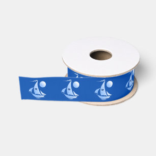 Blauw Komedie en Tragedie Theater Zeilboot Grosgrain Lint
