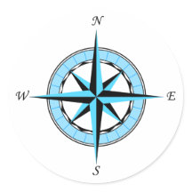 Blauw kompas Roos nautische icoon