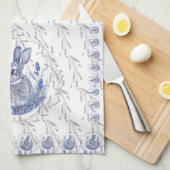 Blauw Konijn en Lavendel Border Handdoeken (Quarter Fold)