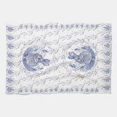 Blauw Konijn en Lavendel Border Handdoeken (Horizontaal)