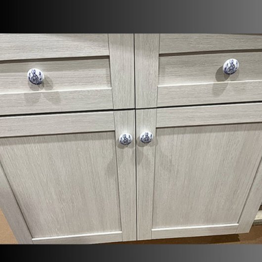 Blauw Konijn en Lavendel Grens Keramische Knop