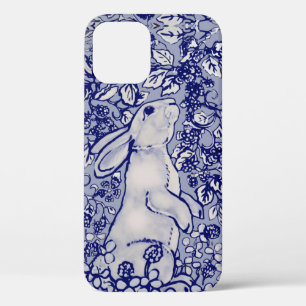  blauw konijn Floral Delft Dedham Animal Case-Mate iPhone Case