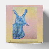 Blauw konijn geschenkdoos bedankdoosjes (Bovenkant)