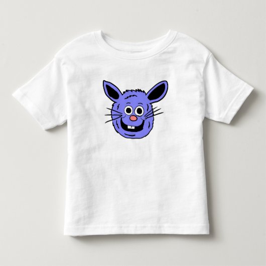Blauw Konijn Hoofd Kinder Shirts (Voorkant)