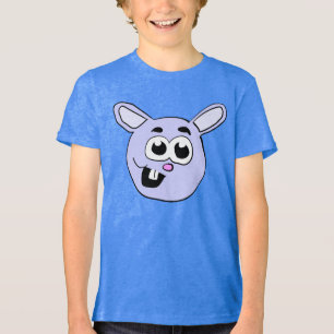 Blauw Konijn Hoofd Tri-Blend Shirt
