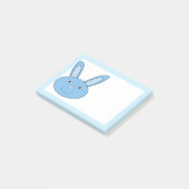 Blauw Konijn Konijnengezicht Lente Pasen Post-it® Notes (Schuin)