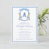 Blauw Konijn Koningswapen Baby Shower Kaart (Staand voorkant)