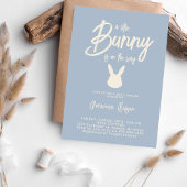 Blauw Konijn Modern Boy Baby Shower Kaart
