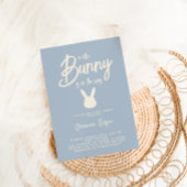 Blauw Konijn Modern Boy Baby Shower Kaart