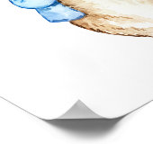 Blauw Konijn Muurkunst | Watercolor Konijn Poster (Hoek)