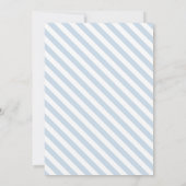 Blauw konijn Pasen baby jongen douche uitnodiging (Achterkant)