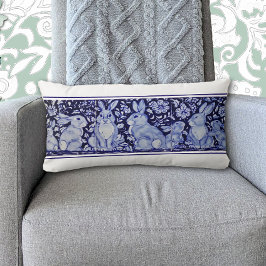 Blauw Konijn Woodland Bird Bunny Delft Dedham Kussen