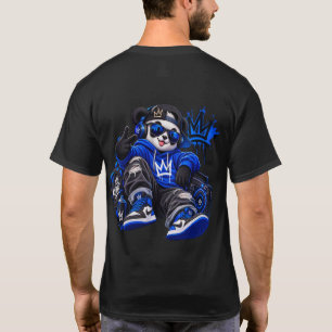 Blauw Koninklijk Beer Streetwear Grafisch T-Shirt
