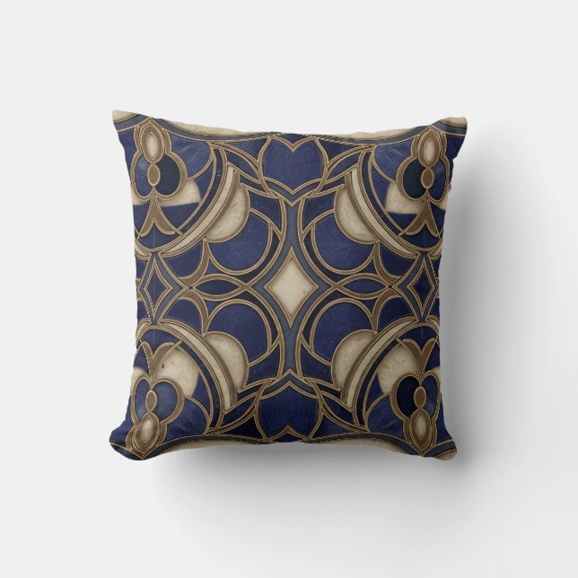 blauw koninklijk kussen (Voorkant)