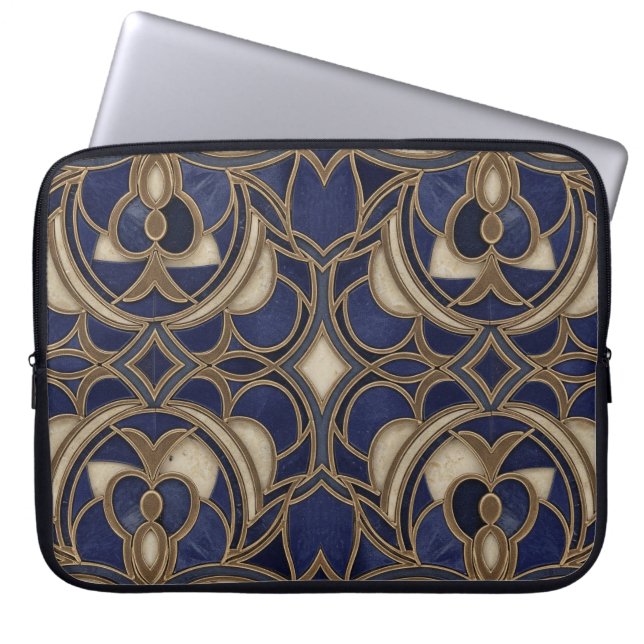 blauw koninklijk laptop sleeve (Voorkant)